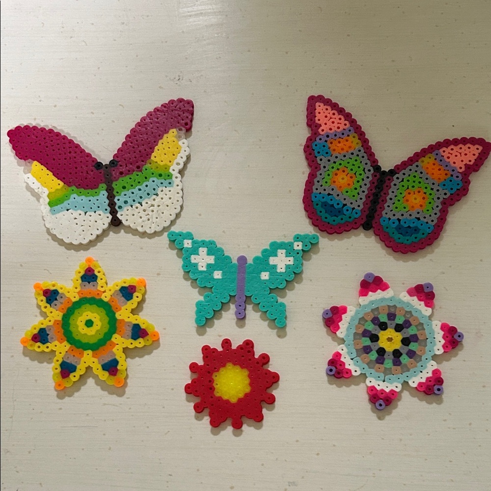 Perler Bead Butterfly and Flower Set